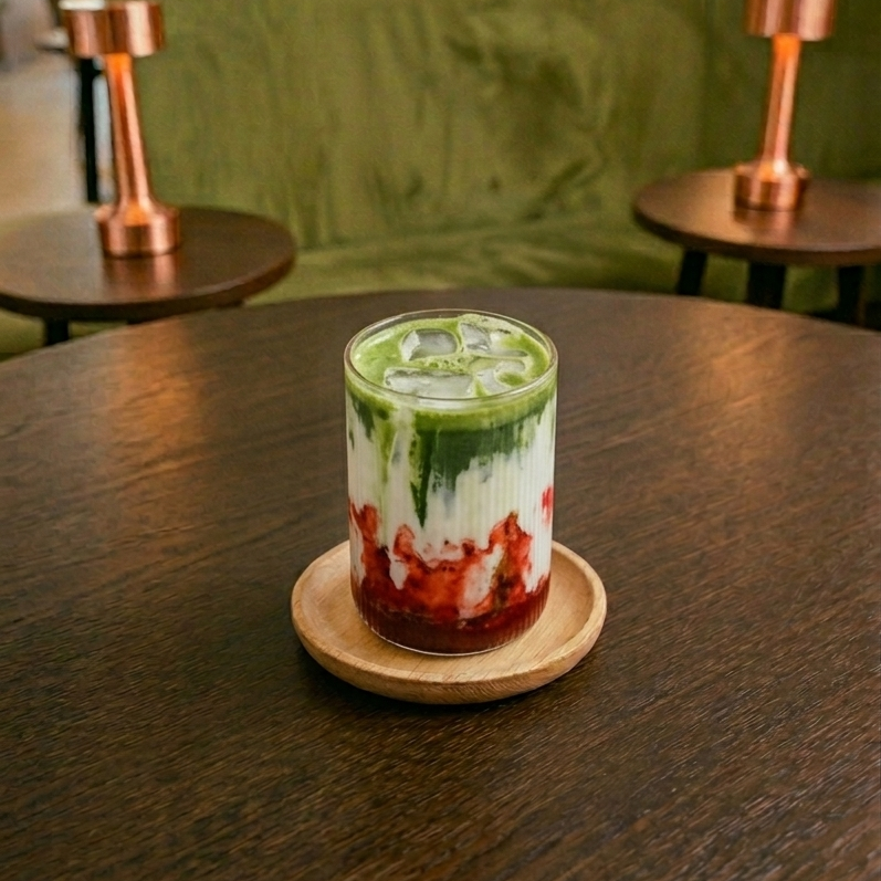 STRAWBERRY MATCHA LATTE